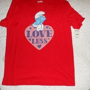 Red Smurfs Graphic T-Shirt-Size Large (42/44)--New with TAGS